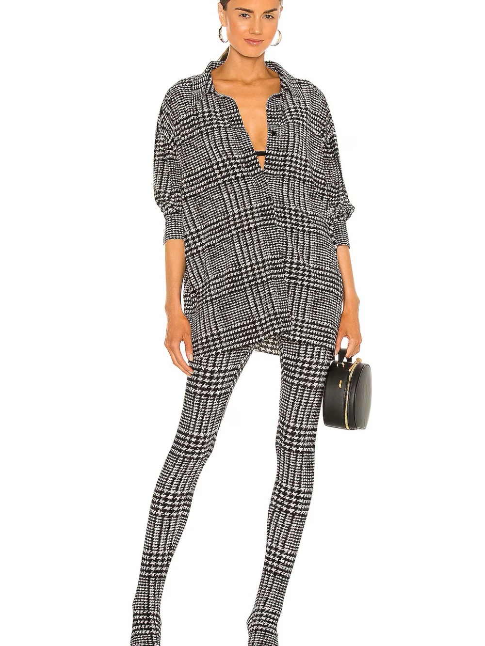 Oversized Boyfriend Shirt Glenn Plaid Tweed & leggings
Norma Kamali medium